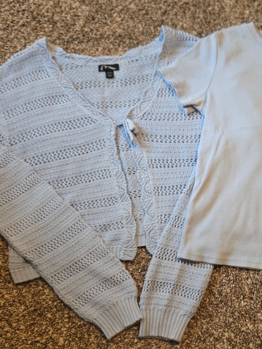 art class Light Blue Knit Cardigan and Tee Set